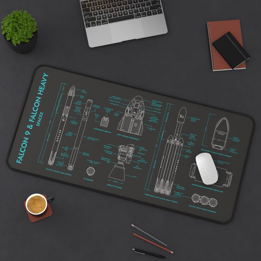 SpaceX Falcon 9 & Falcon Heavy Desk Mat