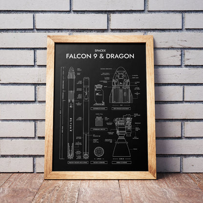SpaceX: Falcon 9 & Dragon (Vertical) Poster