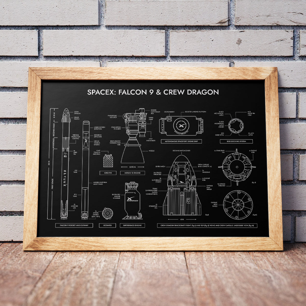 SpaceX: Falcon 9 & Crew Dragon Poster