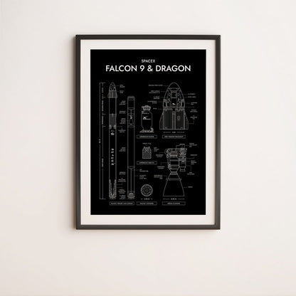 SpaceX: Falcon 9 & Dragon (Vertical) Poster