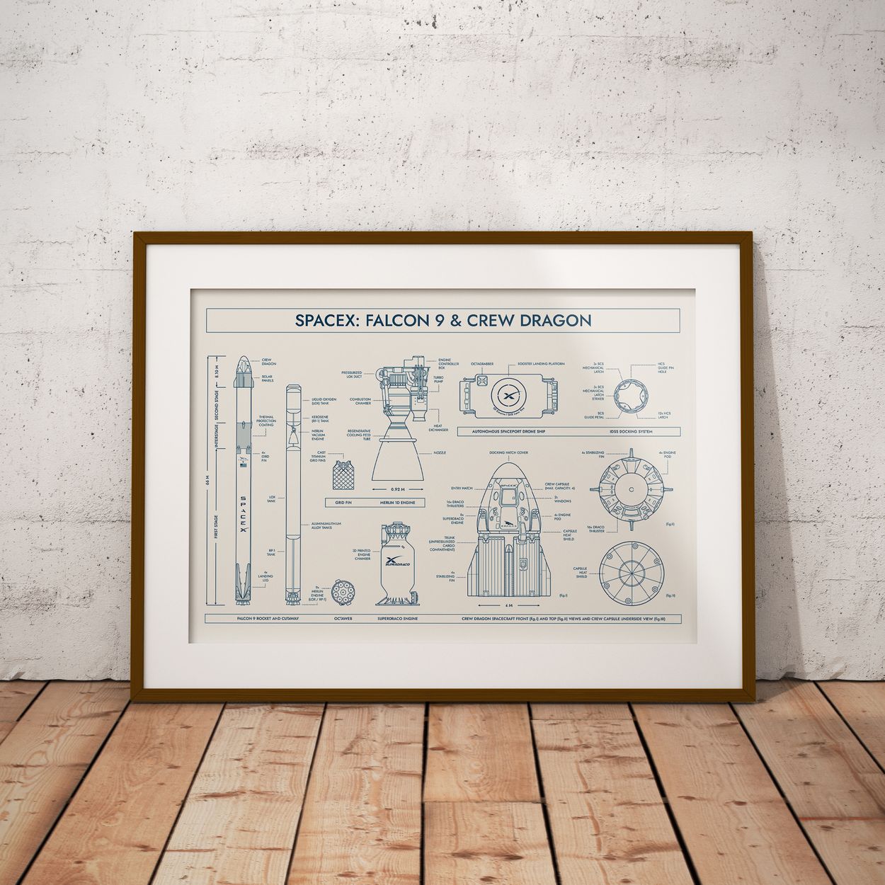 SpaceX: Falcon 9 & Crew Dragon Poster