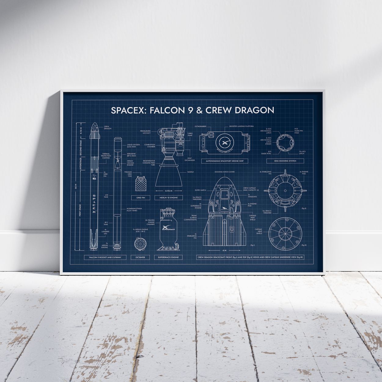 SpaceX: Falcon 9 & Crew Dragon Poster