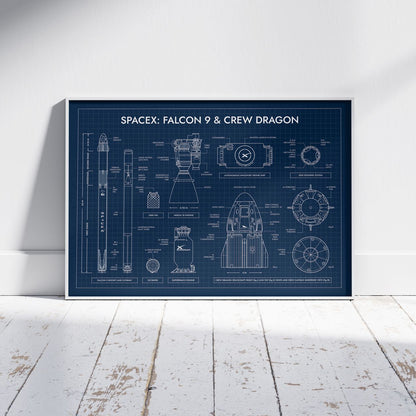 SpaceX: Falcon 9 & Crew Dragon Poster