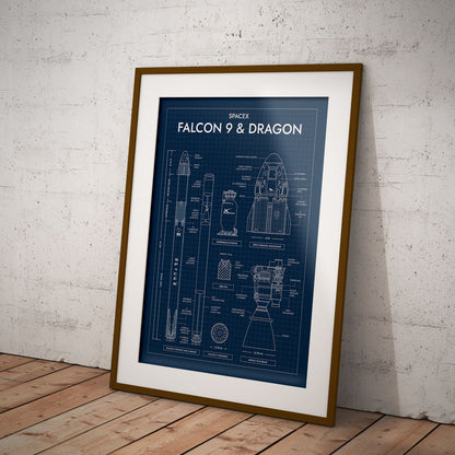 SpaceX: Falcon 9 & Dragon (Vertical) Poster