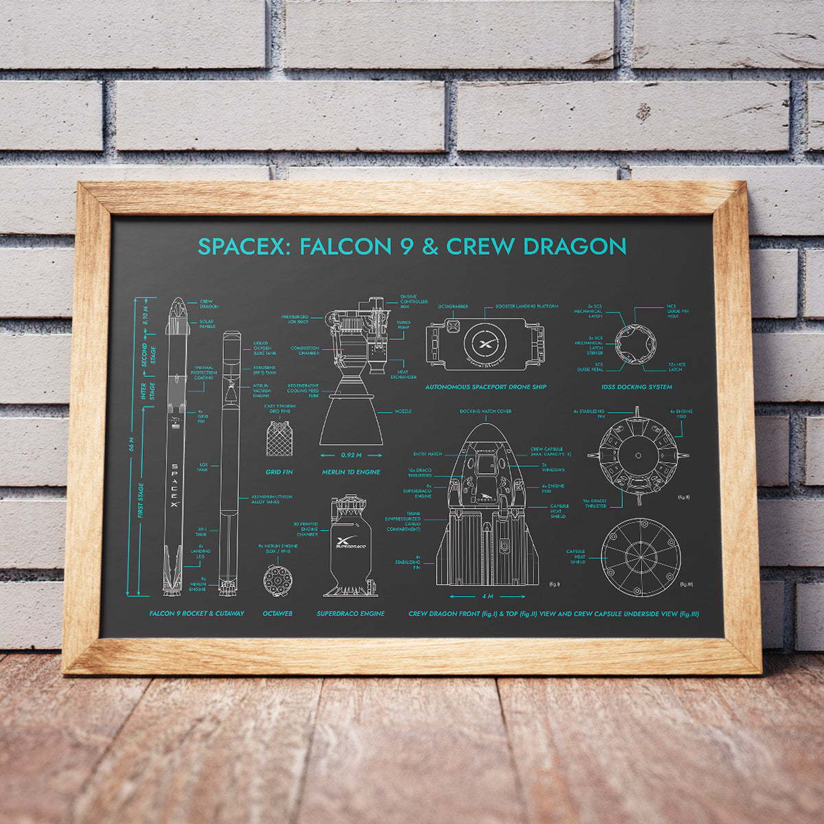 SpaceX: Falcon 9 & Crew Dragon Poster
