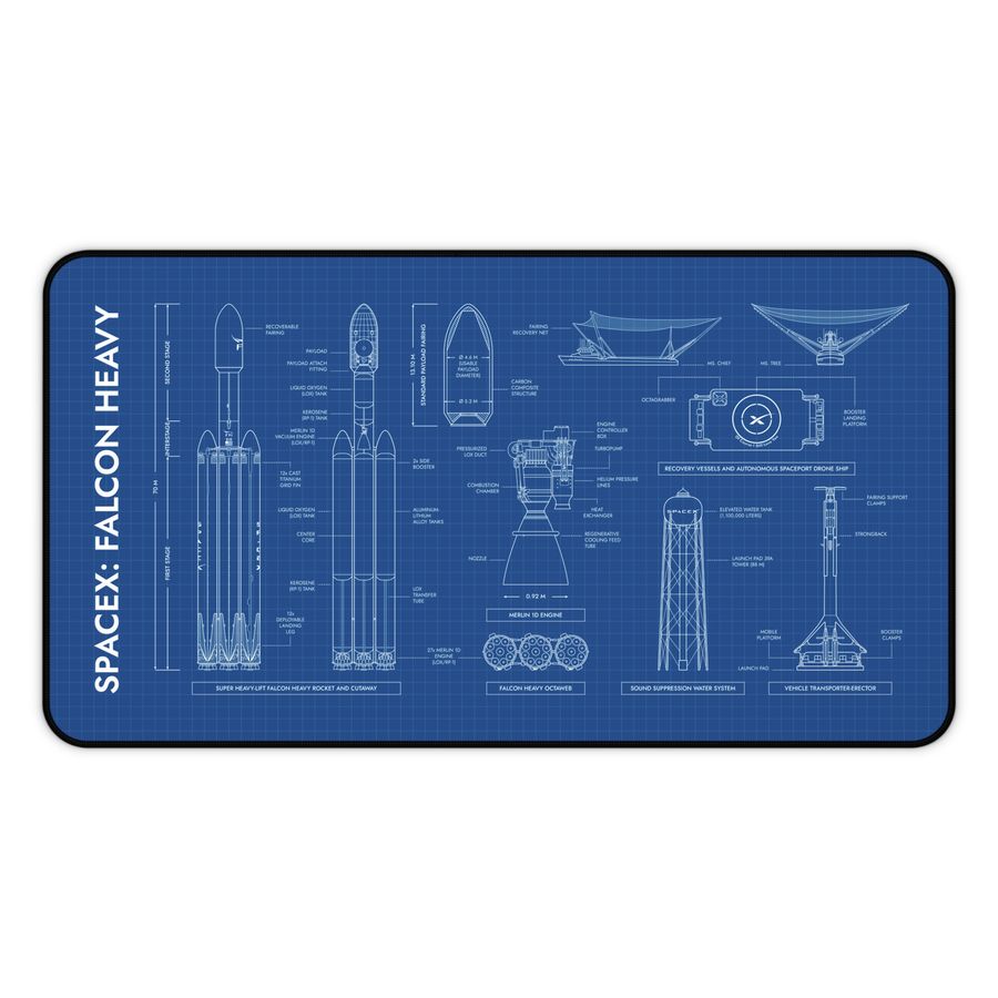 SpaceX Falcon Heavy Desk Mat