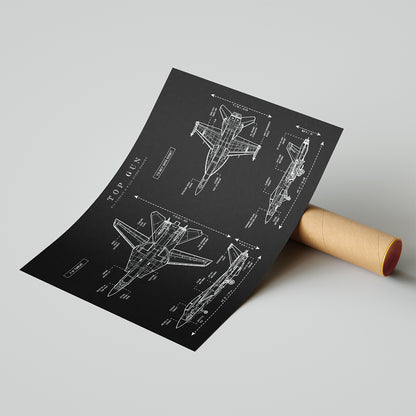 Top Gun Blueprint Poster