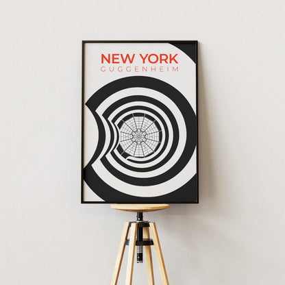 New York Guggenheim Staircase and Skylight Poster