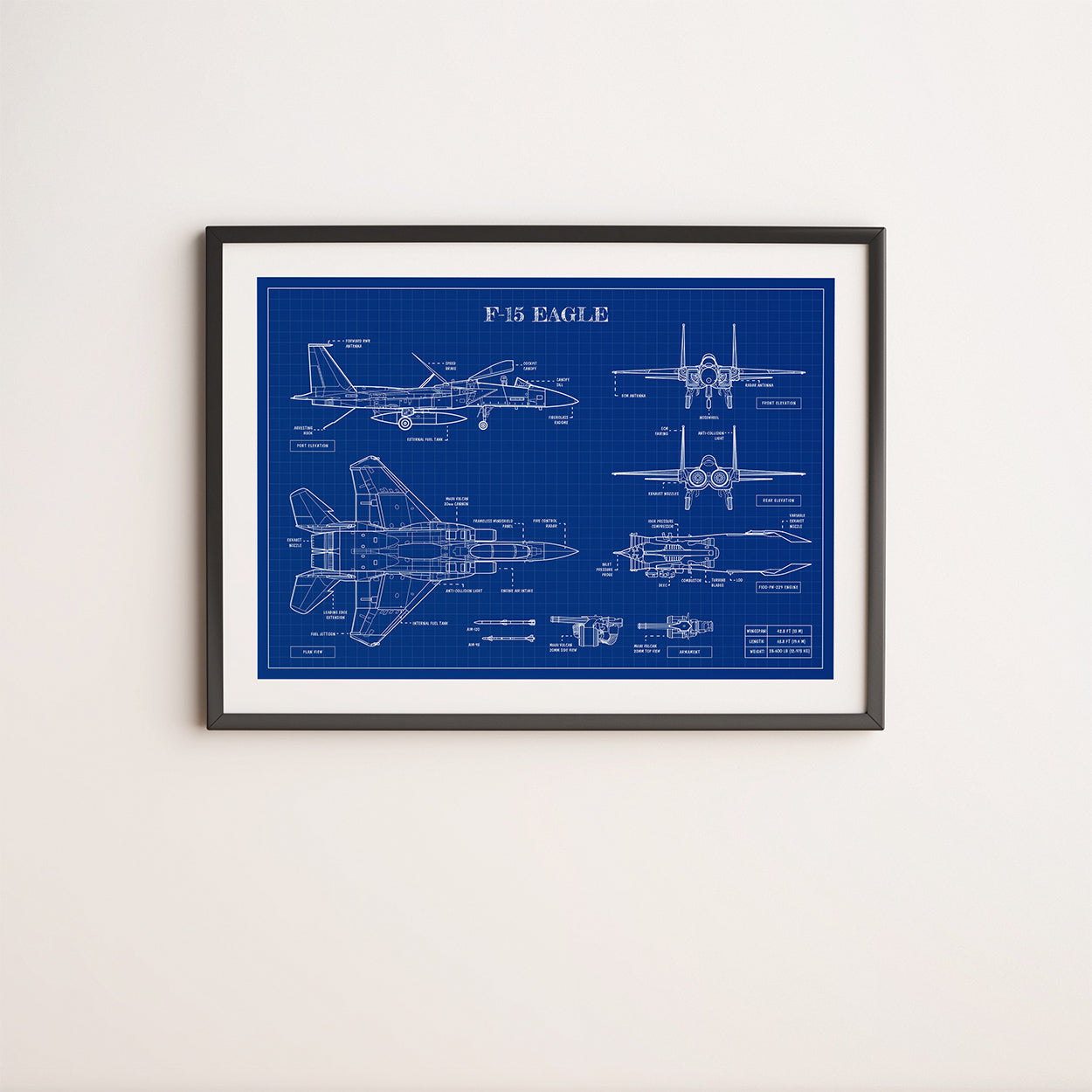 F-15 Blueprint Poster