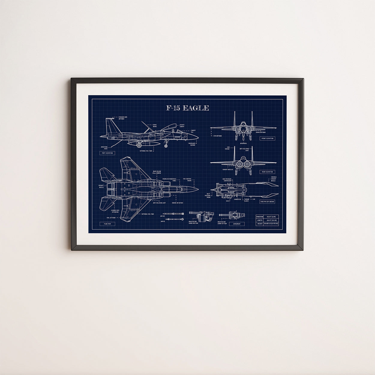 F-15 Blueprint Poster
