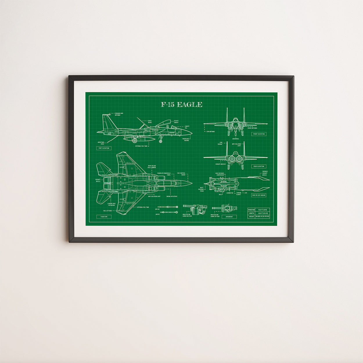 F-15 Blueprint Poster