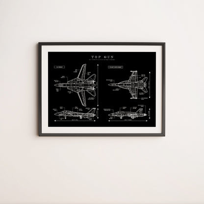 Top Gun Blueprint Poster