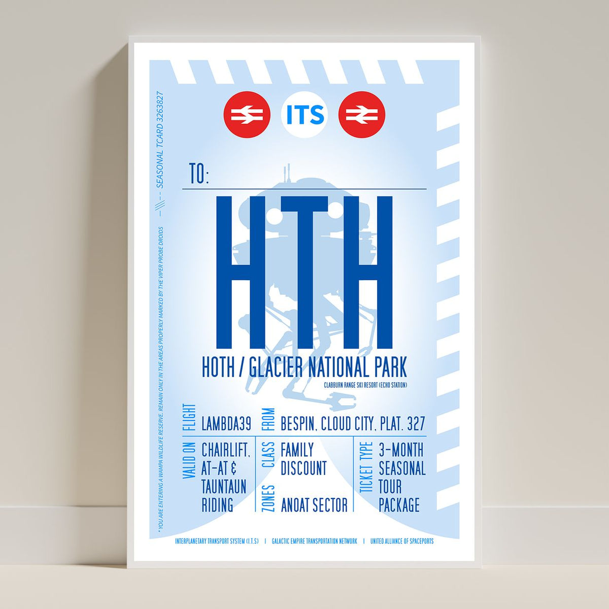 Hoth Boarding Pass (Pop) Poster