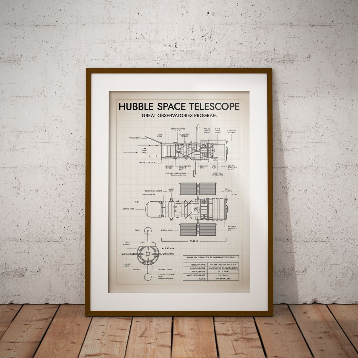 Hubble Space Telescope Vertical Poster