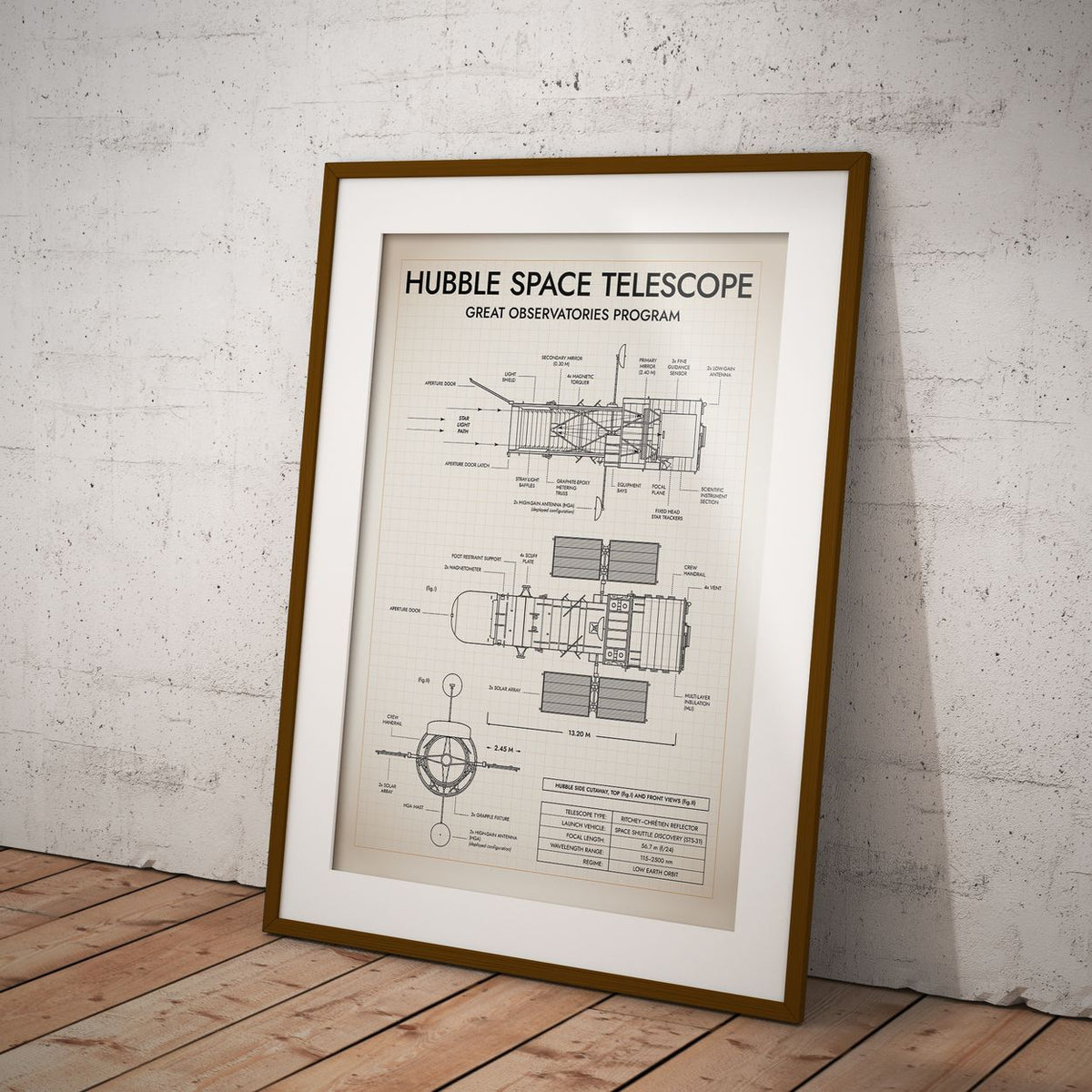 Hubble Space Telescope Vertical Poster
