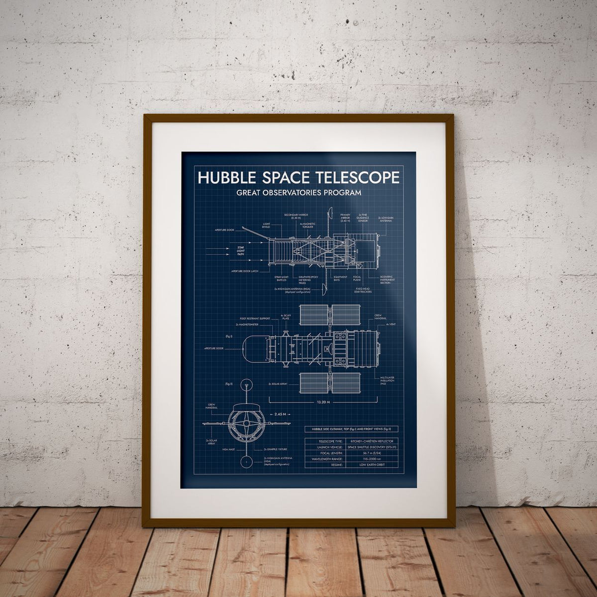 Hubble Space Telescope Vertical Poster