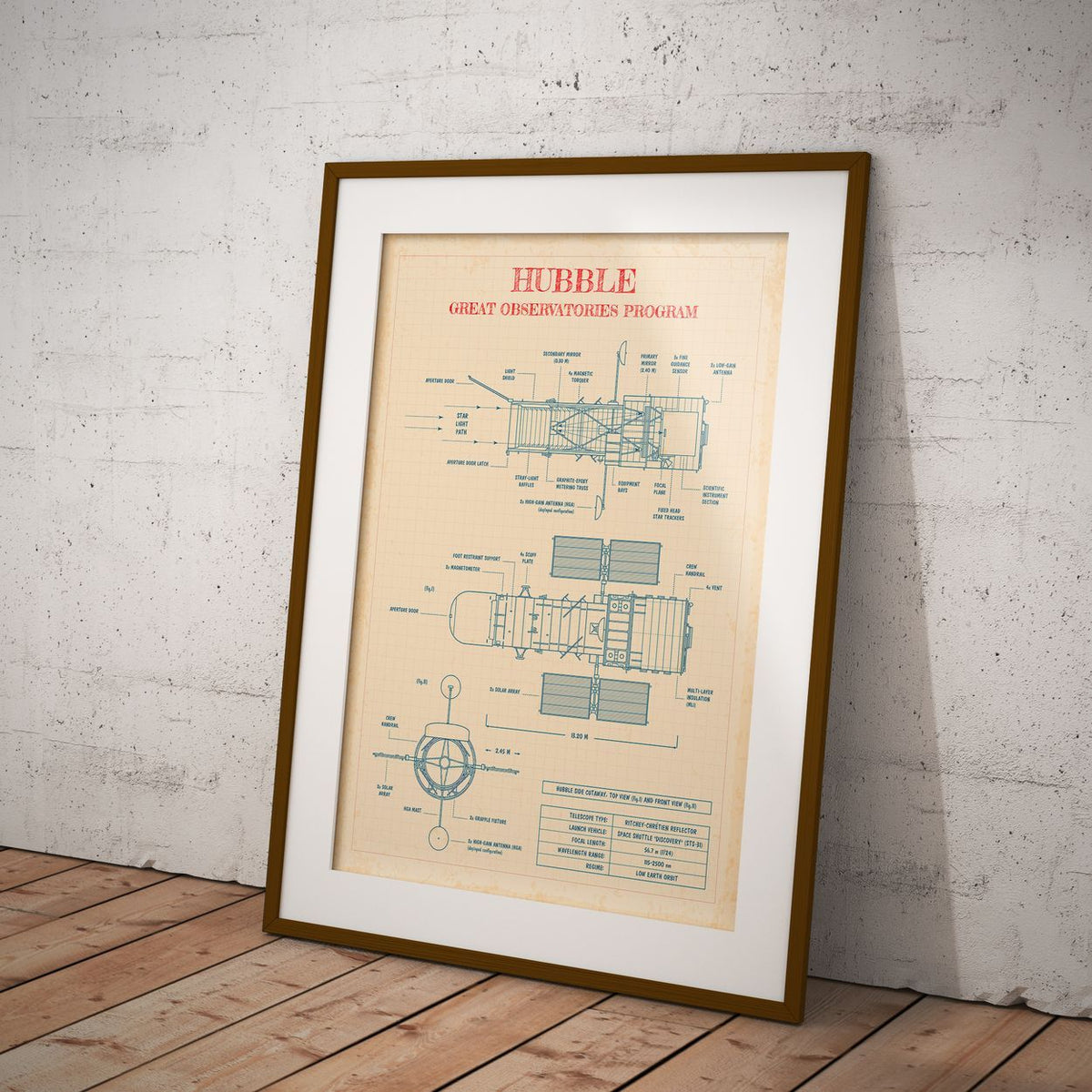 Hubble Space Telescope Vertical Poster