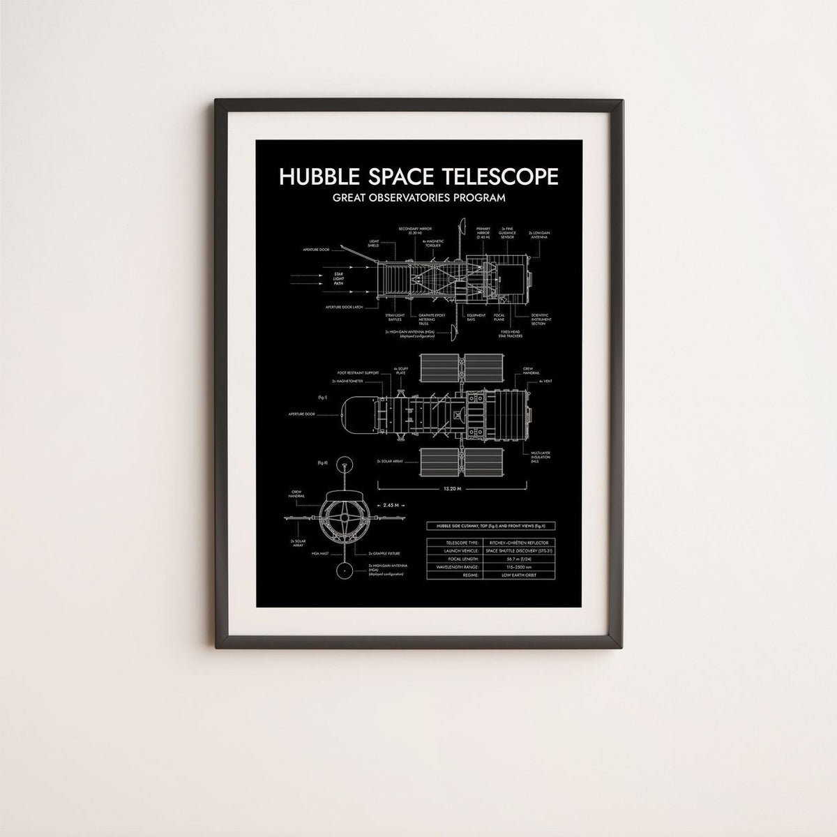 Hubble Space Telescope Vertical Poster