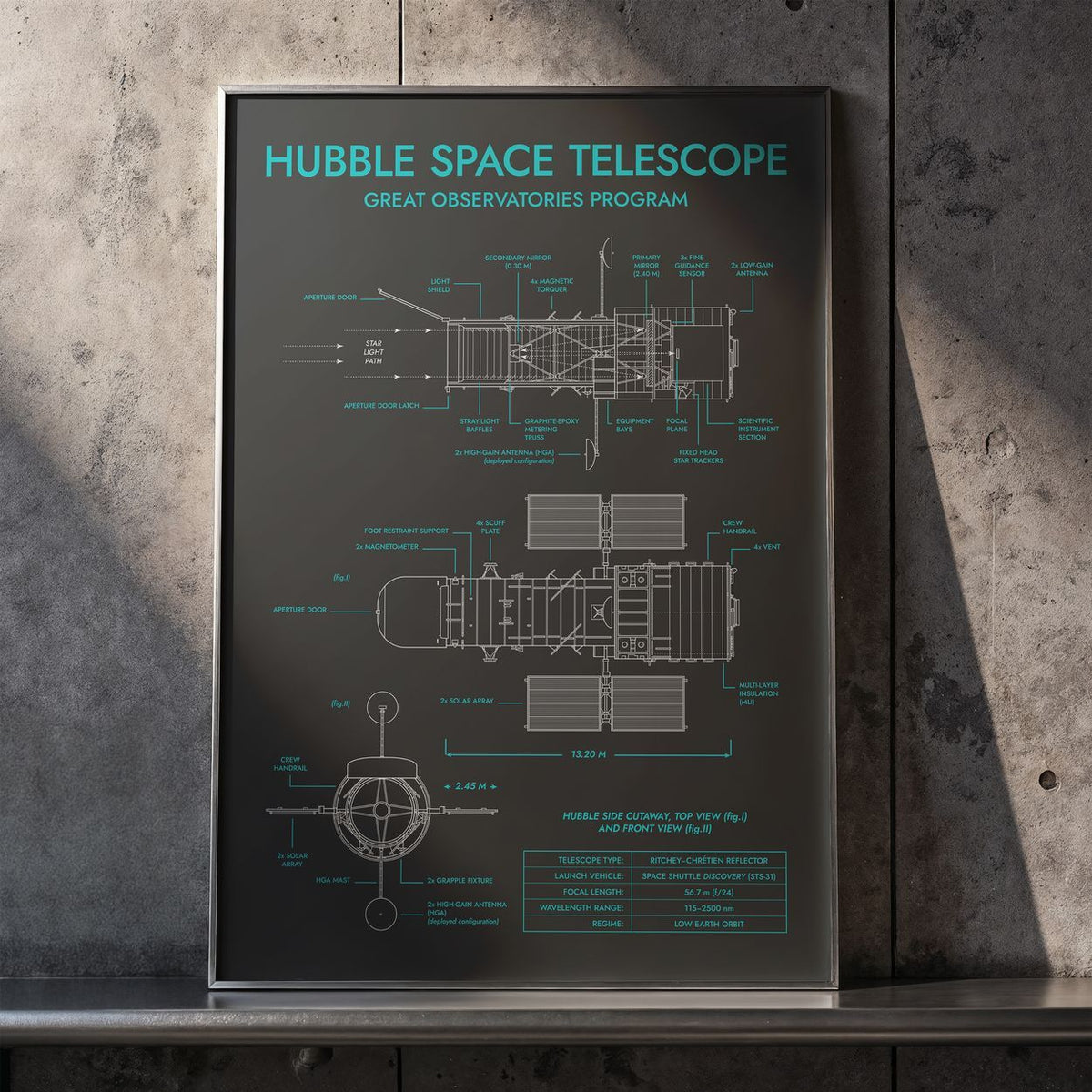 Hubble Space Telescope Vertical Poster