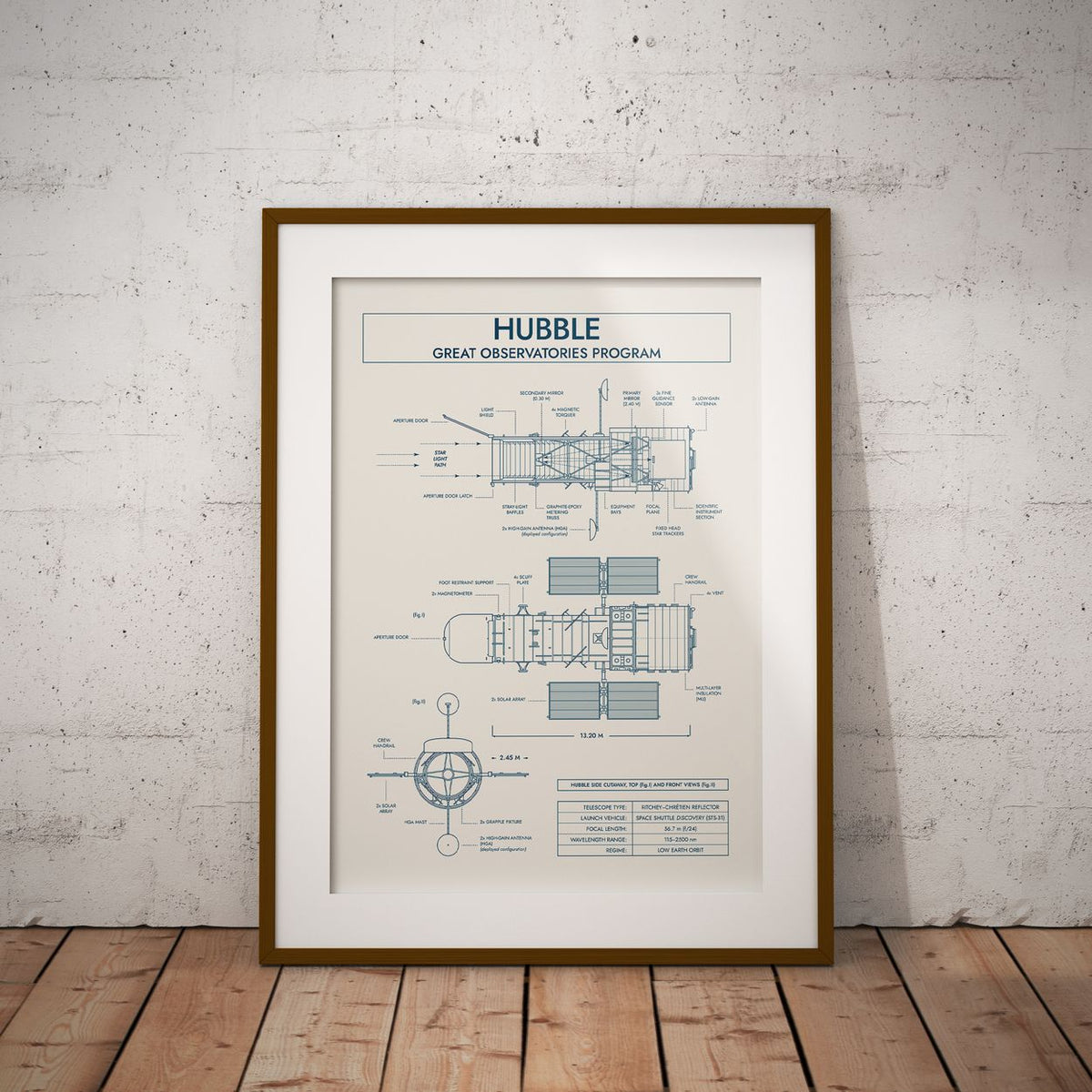 Hubble Space Telescope Vertical Poster