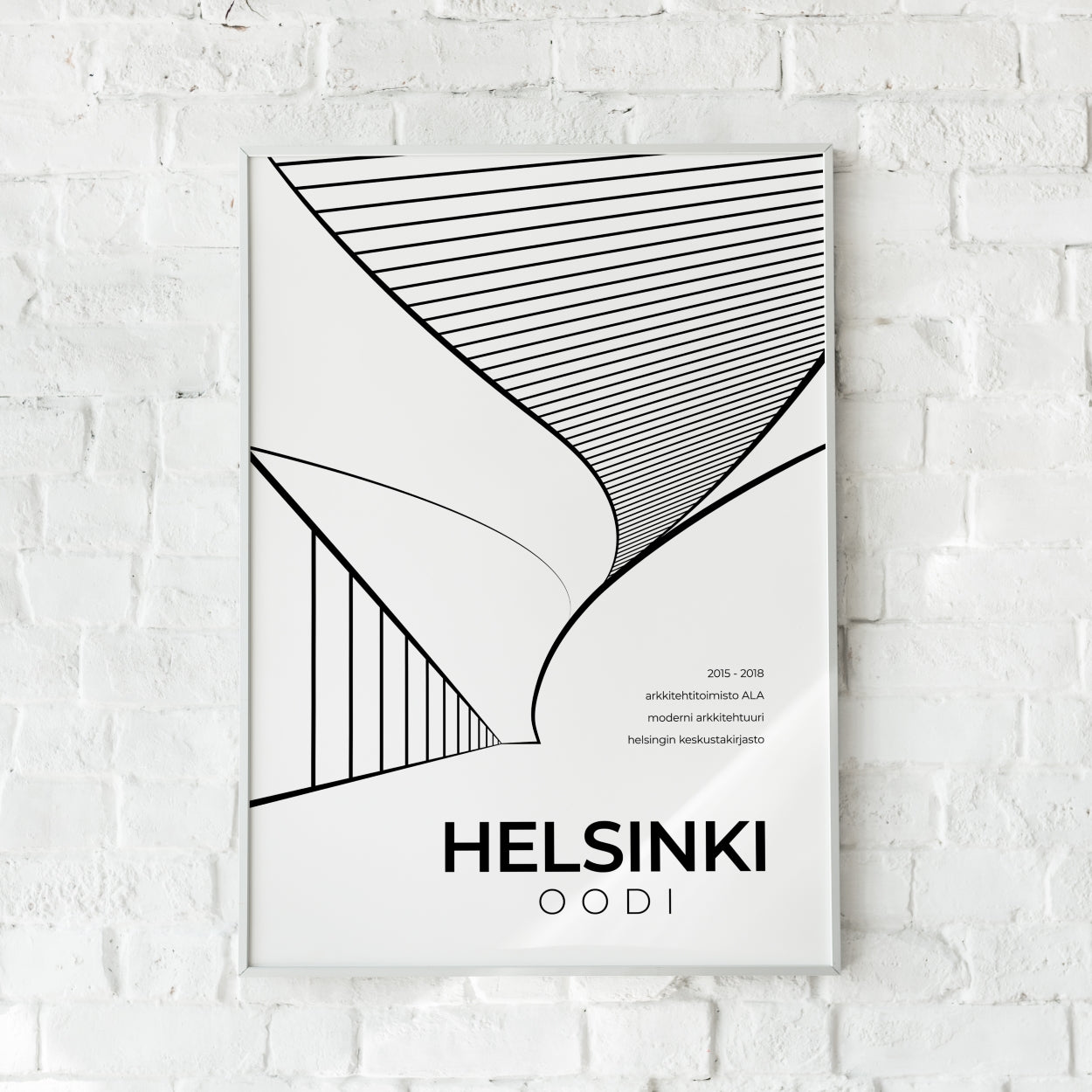 Helsinki Oodi Architecture Poster