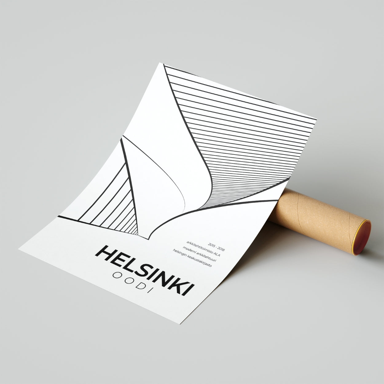 Helsinki Oodi Architecture Poster