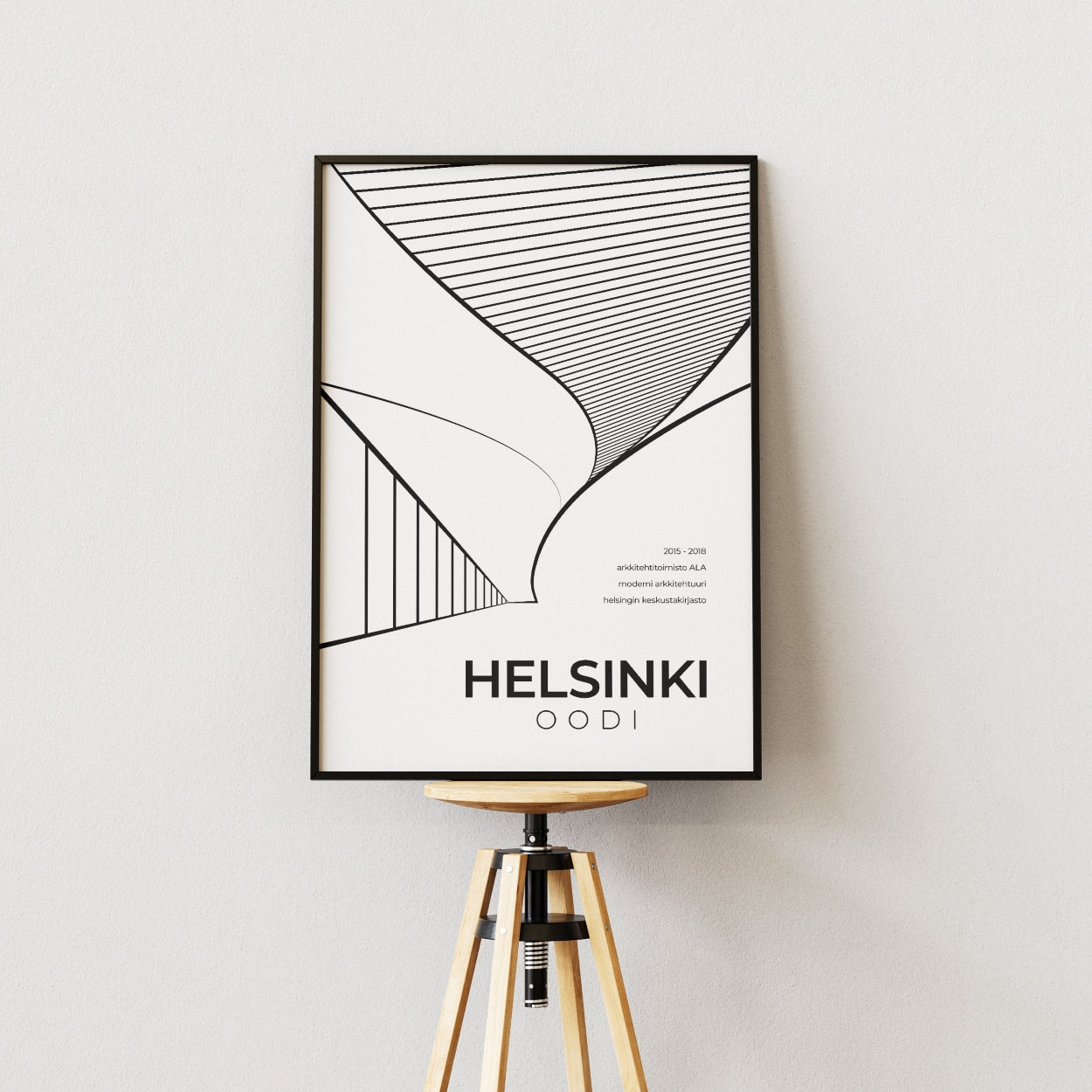 Helsinki Oodi Architecture Poster