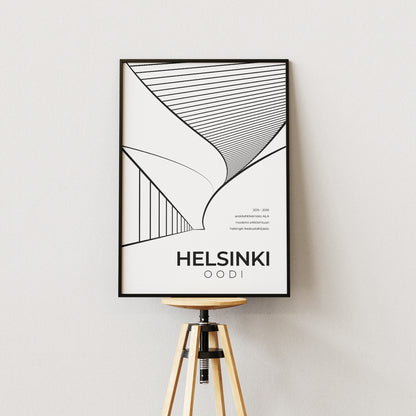 Helsinki Oodi Architecture Poster