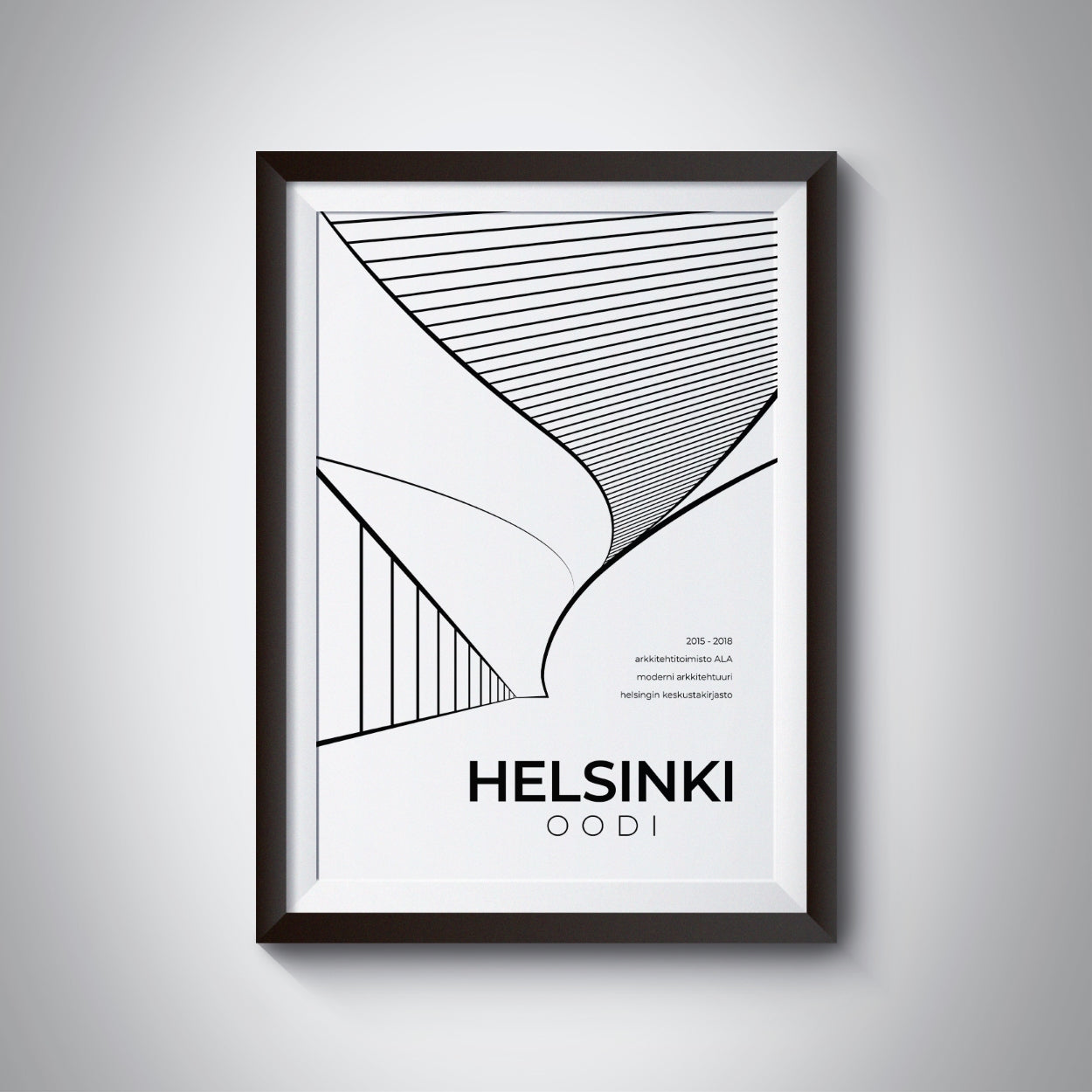 Helsinki Oodi Architecture Poster