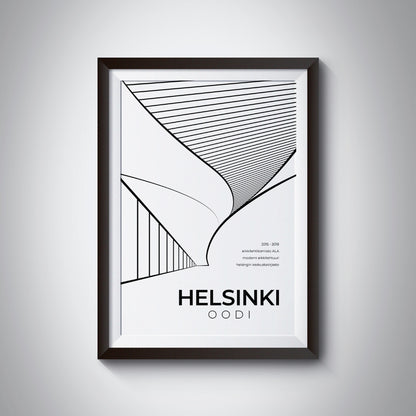 Helsinki Oodi Architecture Poster