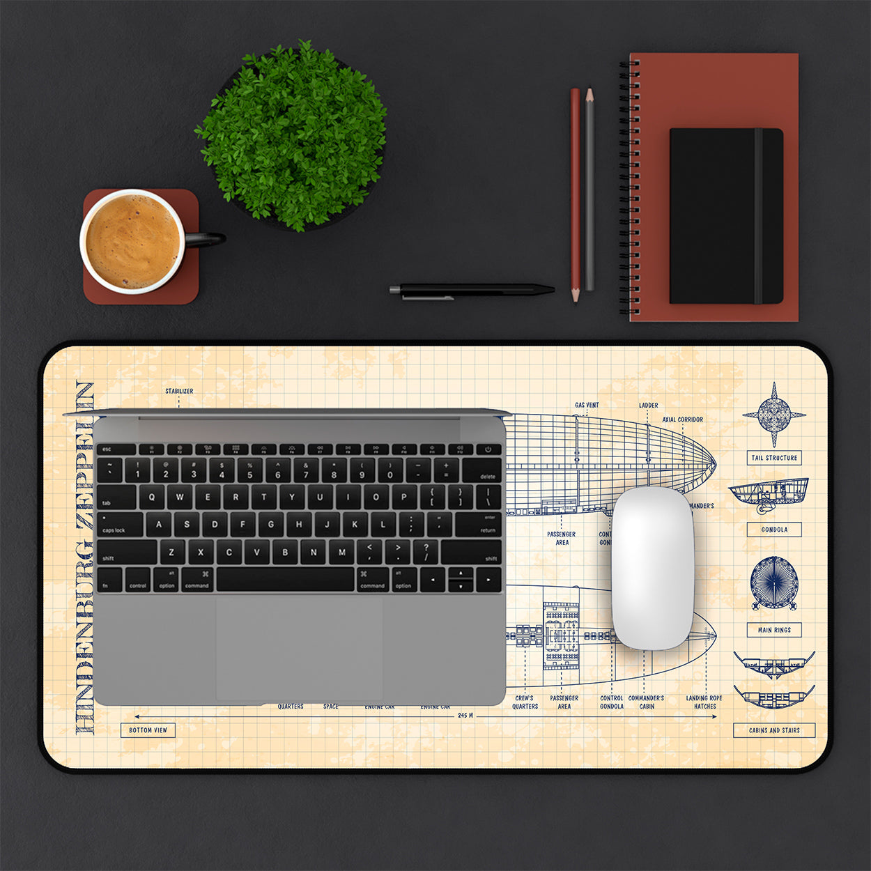 Hindenburg Zeppelin Desk Mat