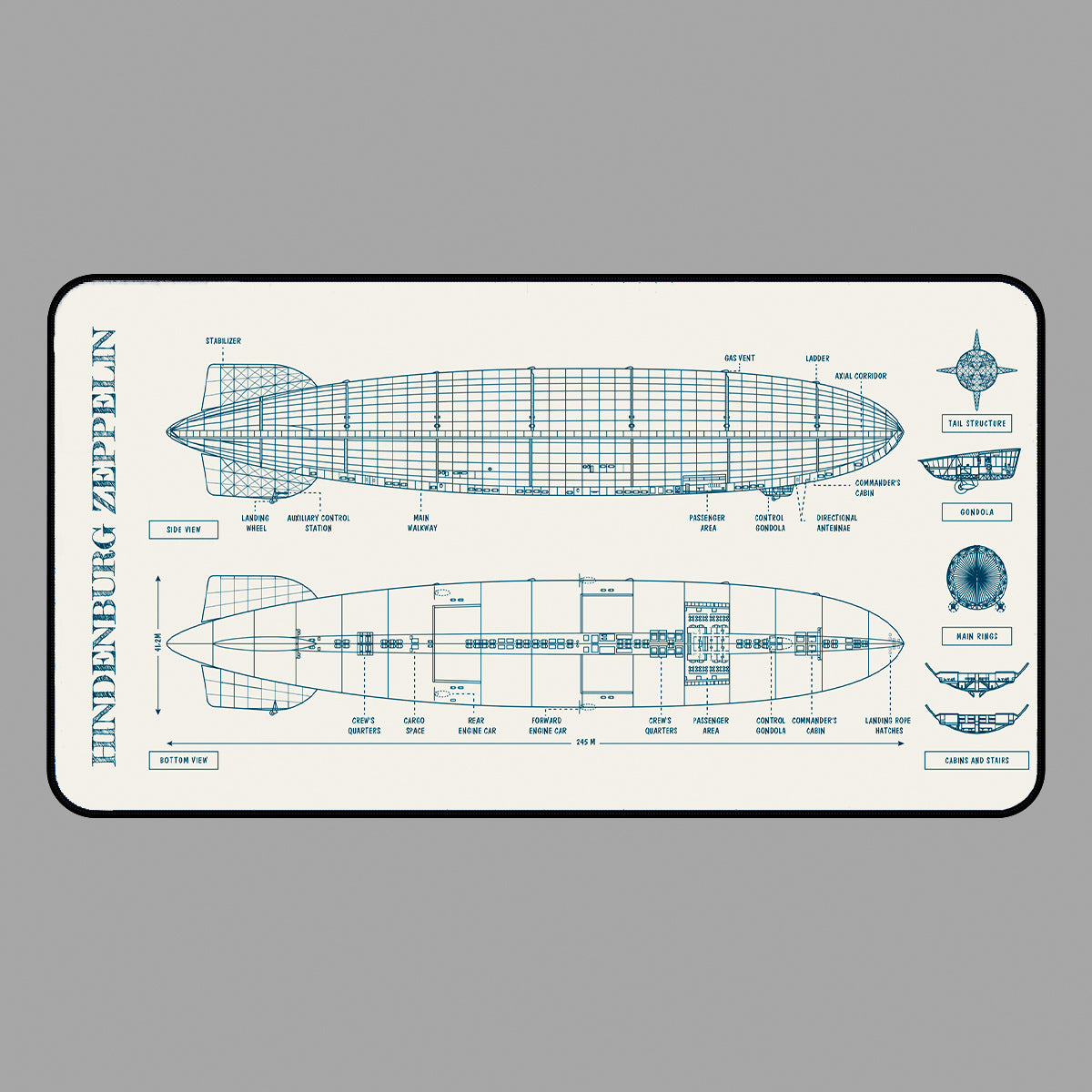 Hindenburg Zeppelin Desk Mat