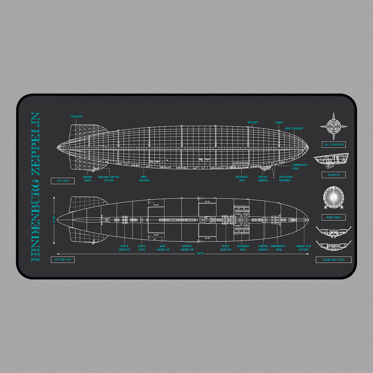 Hindenburg Zeppelin Desk Mat
