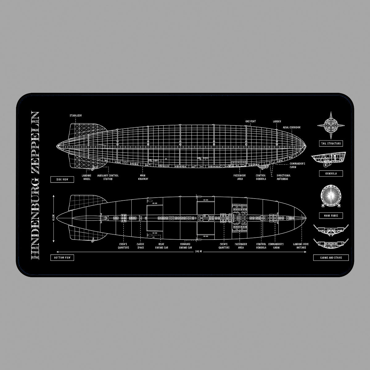 Hindenburg Zeppelin Desk Mat