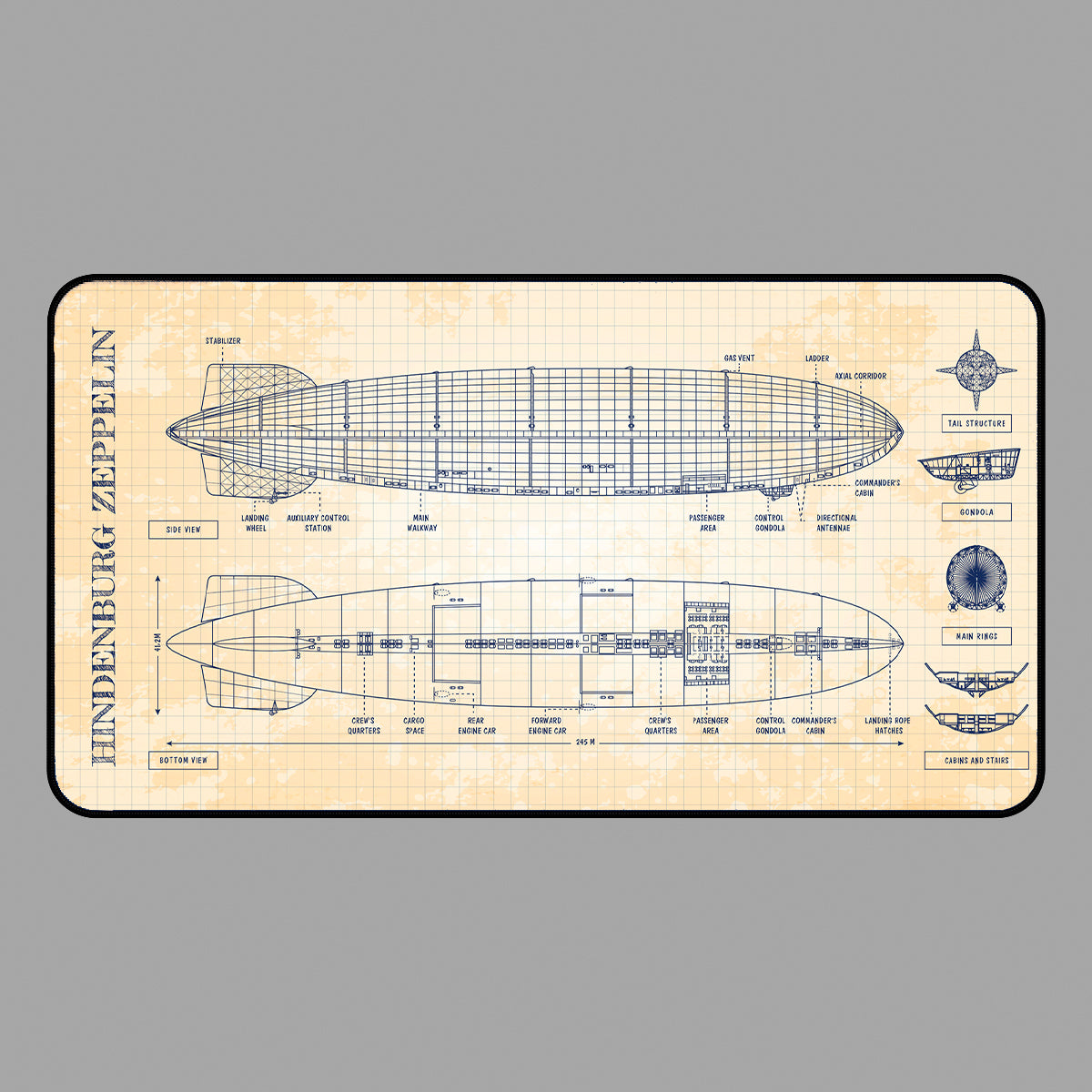 Hindenburg Zeppelin Desk Mat
