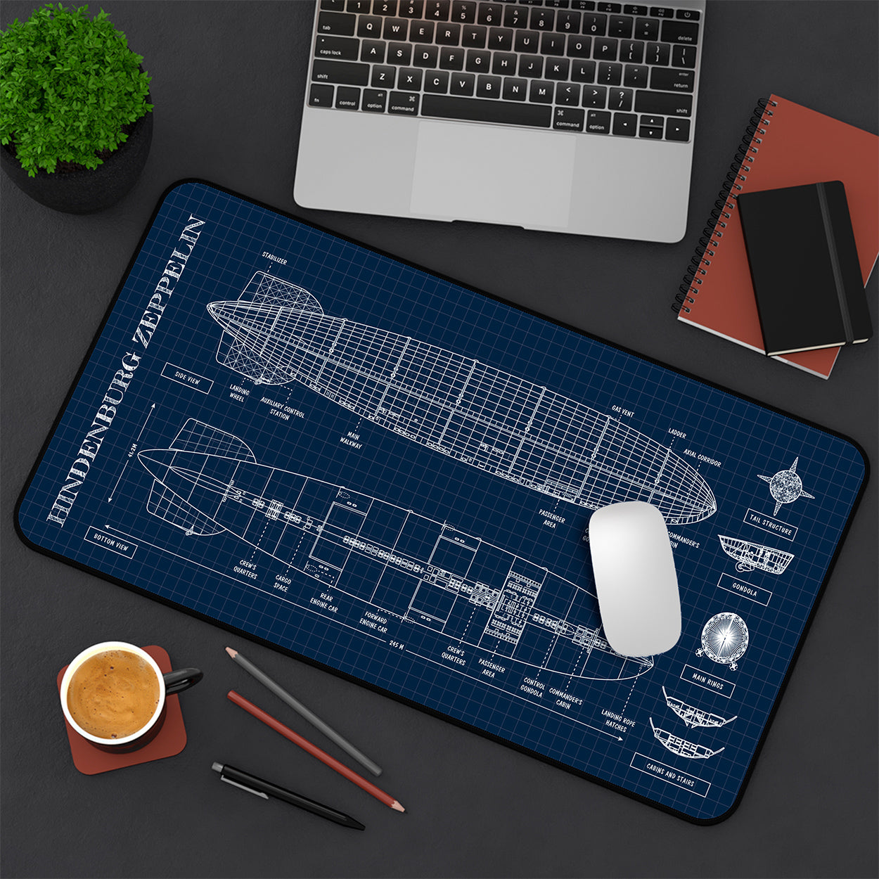 Hindenburg Zeppelin Desk Mat