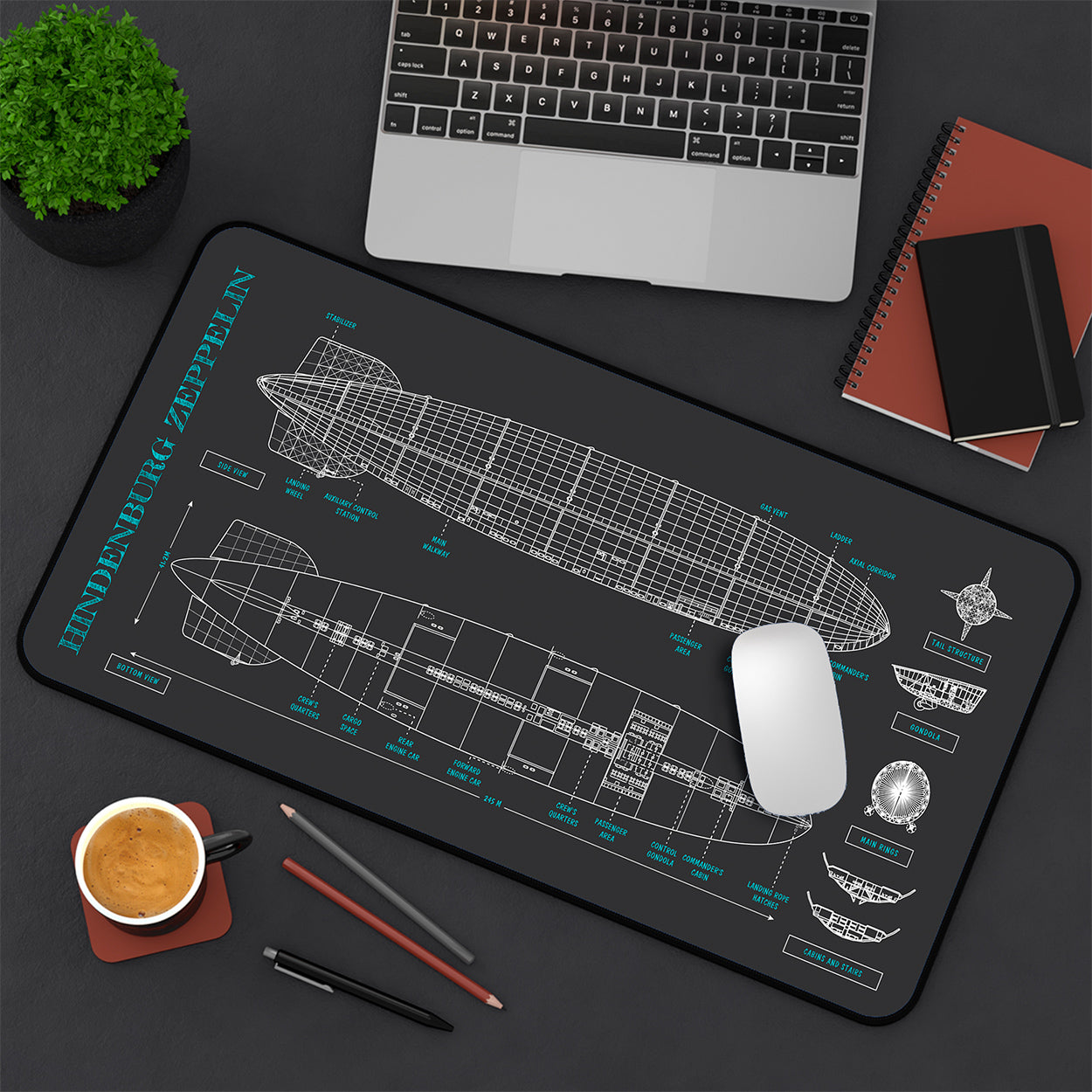 Hindenburg Zeppelin Desk Mat