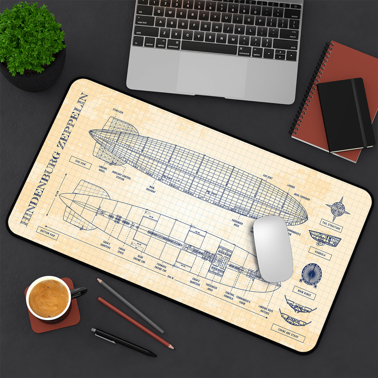 Hindenburg Zeppelin Desk Mat