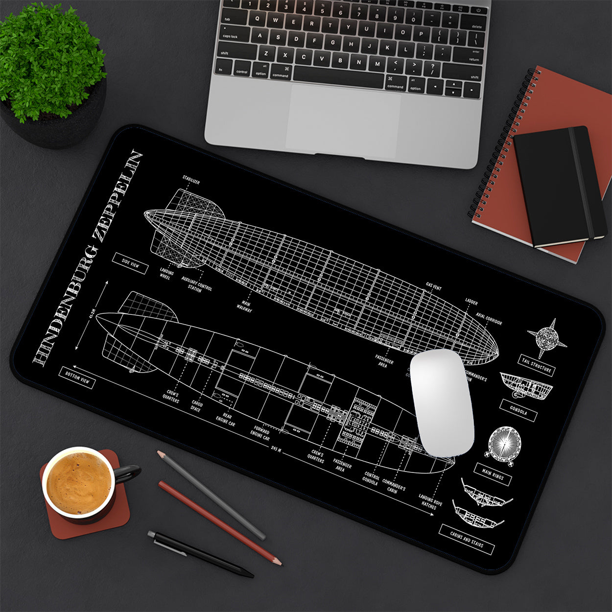 Hindenburg Zeppelin Desk Mat