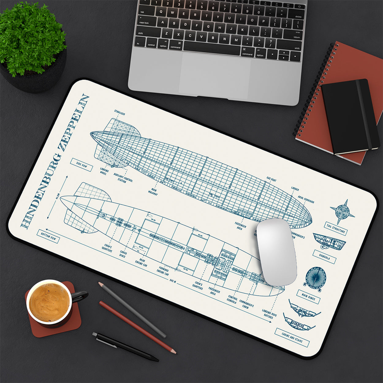 Hindenburg Zeppelin Desk Mat