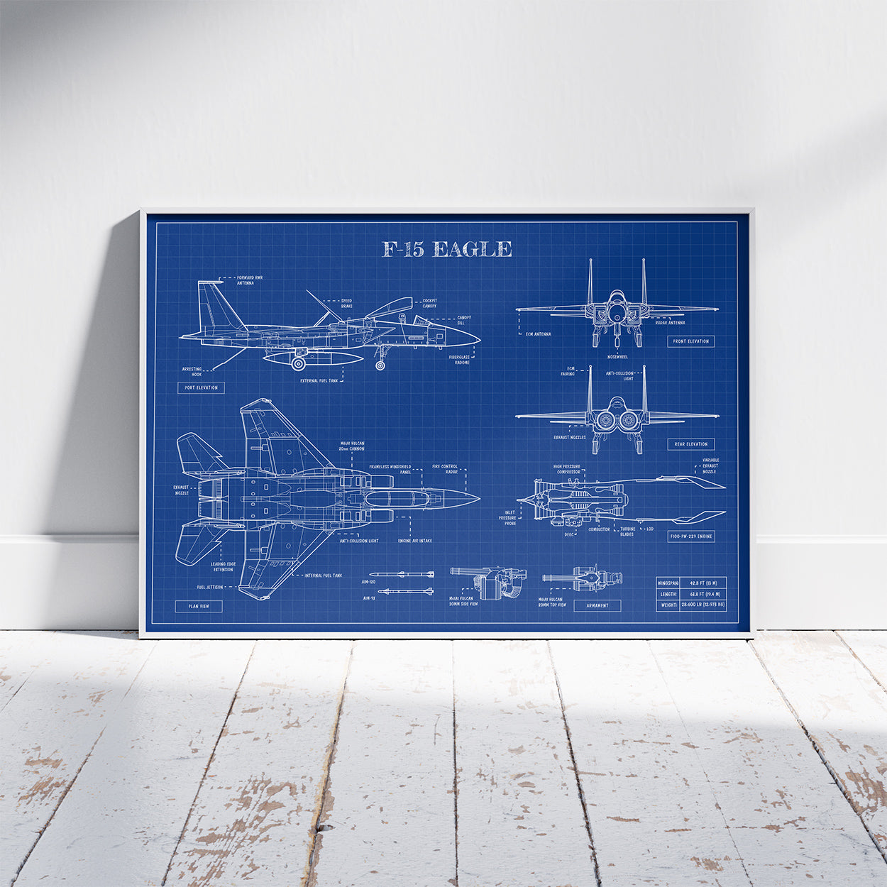 F-15 Blueprint Poster