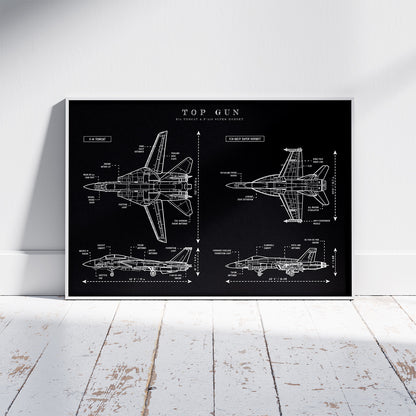 Top Gun Blueprint Poster