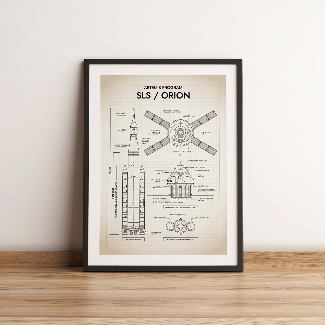Artemis Program: SLS / Orion (Vertical) Poster