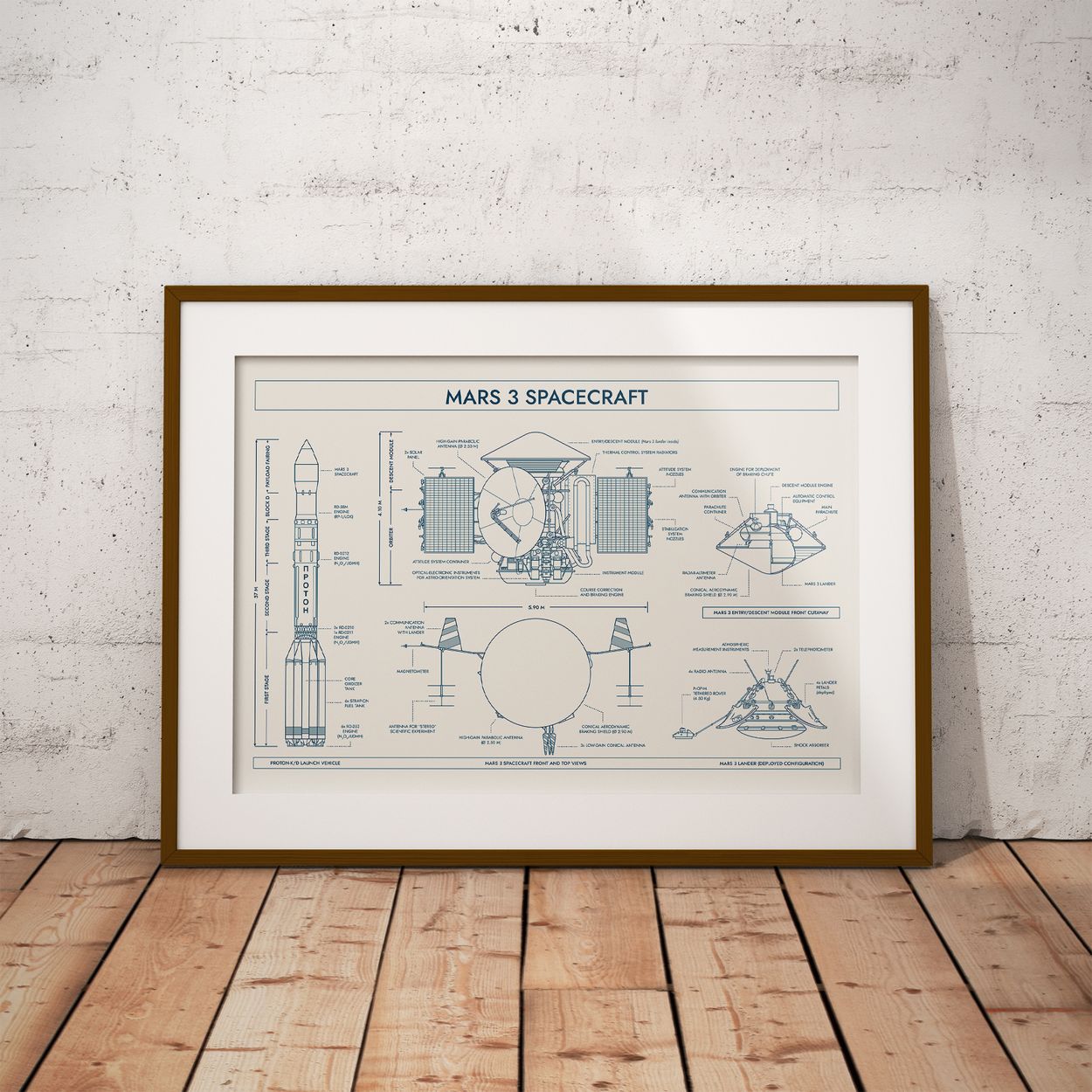 Mars 3 Spacecraft Poster