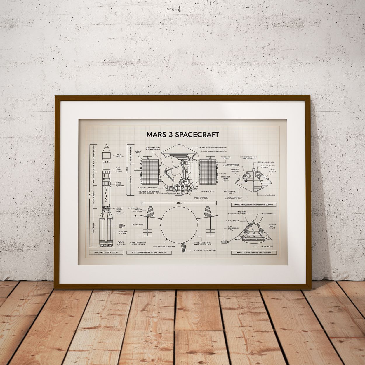 Mars 3 Spacecraft Poster