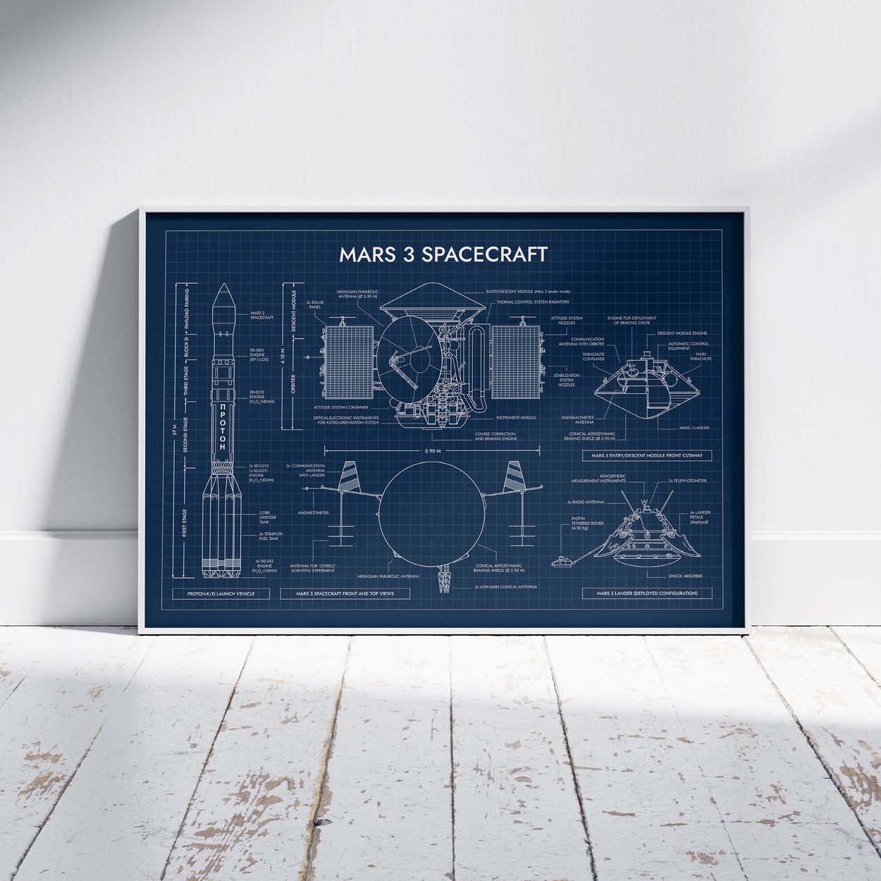 Mars 3 Spacecraft Poster