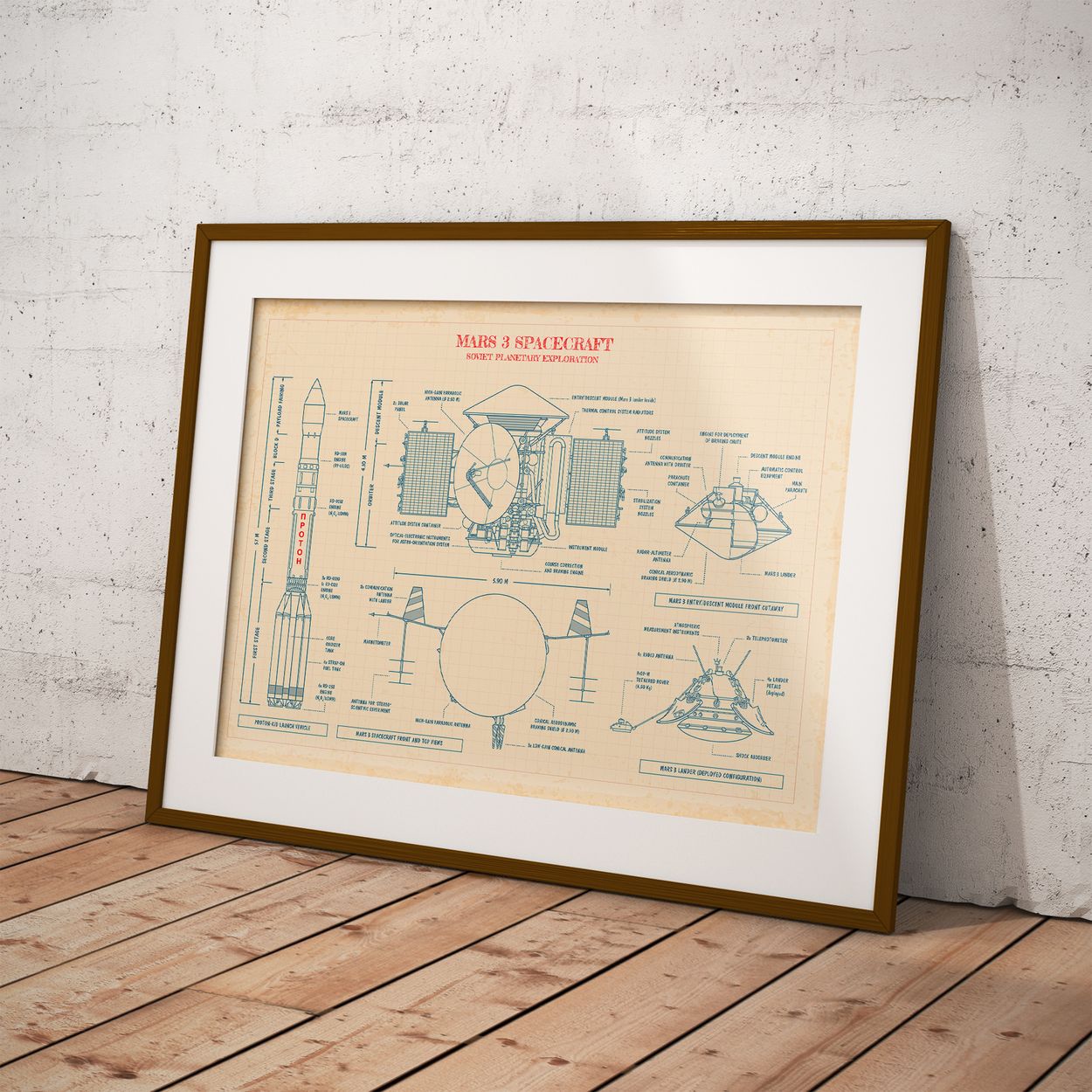 Mars 3 Spacecraft Poster