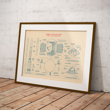 Mars 3 Spacecraft Poster