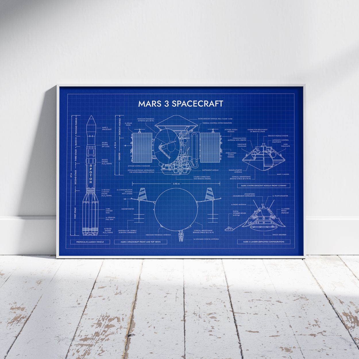 Mars 3 Spacecraft Poster