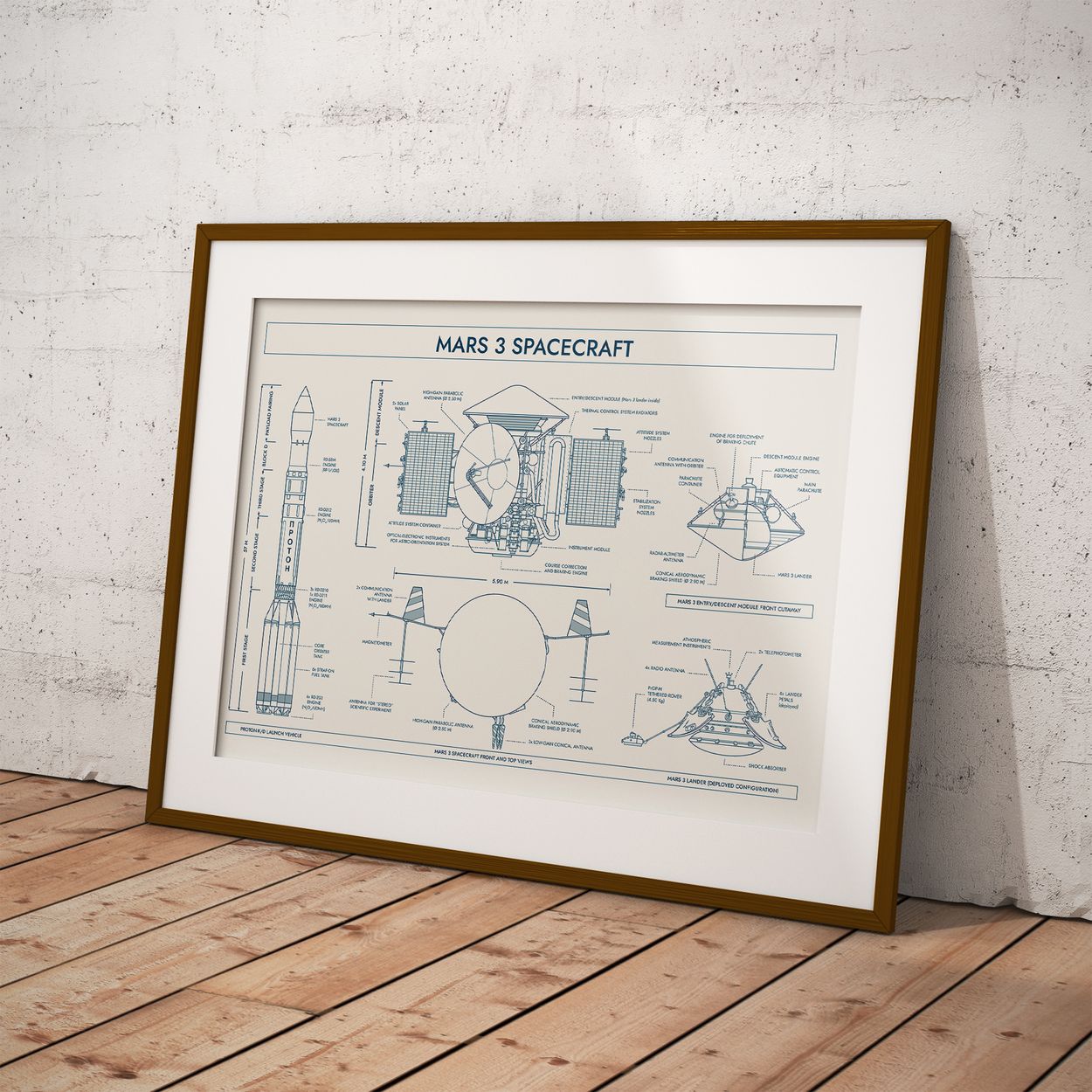 Mars 3 Spacecraft Poster